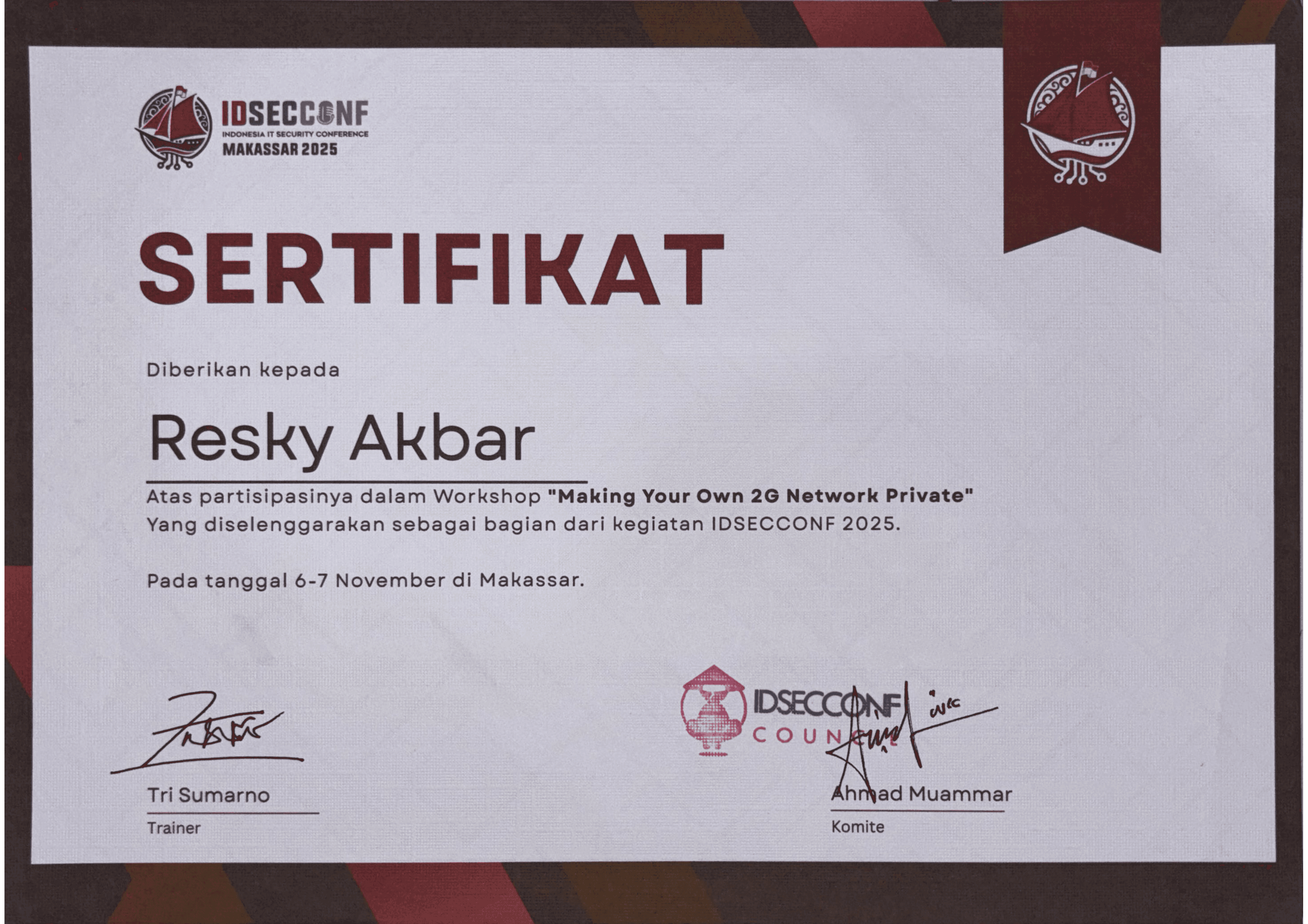 Certificate — Making Your Own 2G Network Private